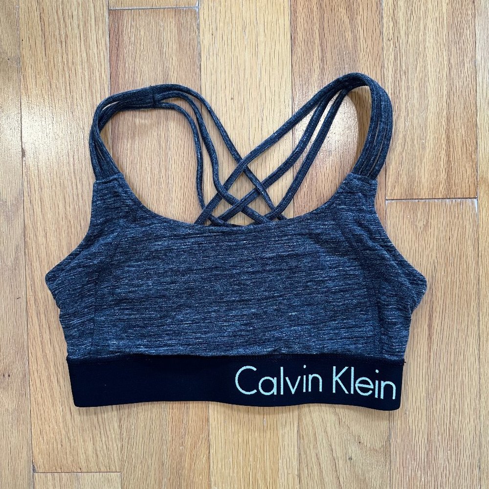 Calvin Klein Grey & Black Sports Bra - Small